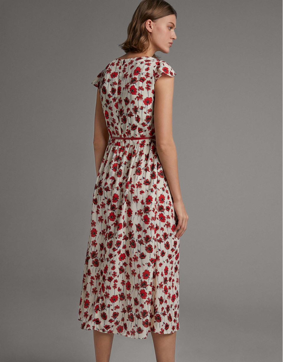 Long floral print flowing dress - Woman | Roberto Verino
