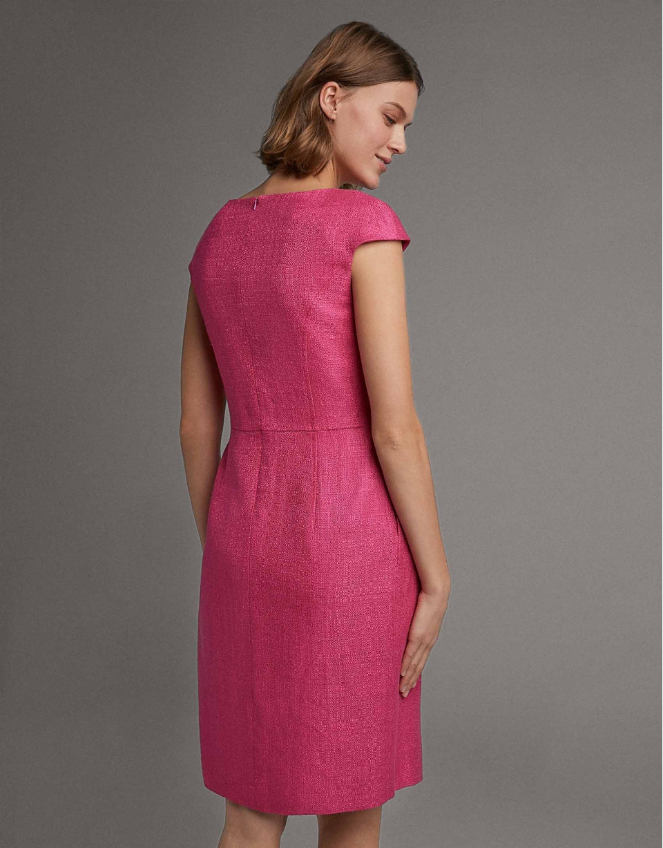 Fuchsia midi dress with tulip cut - Woman | Roberto Verino
