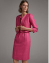 Vestido midi fucsia corte tulipán - Mujer | Roberto Verino
