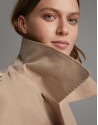 Parka corta doble botonadura beige