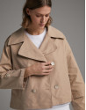 Parka corta doble botonadura beige
