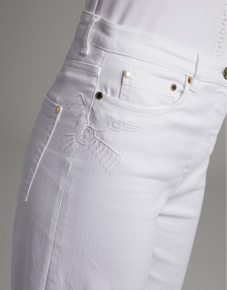 Pantalón vaquero pierna ancha blanco - Mujer | Roberto Verino