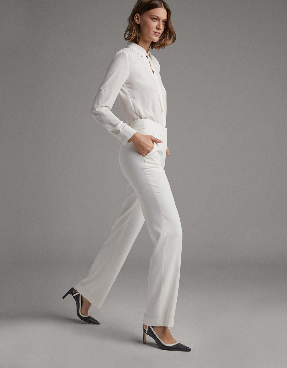 Ivory straight pants - Woman - SS2020 | Roberto Verino