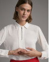 Camisa manga larga crudo con tablillas - Mujer | Roberto Verino