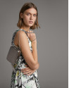 Long party dress with green floral print | Roberto Verino