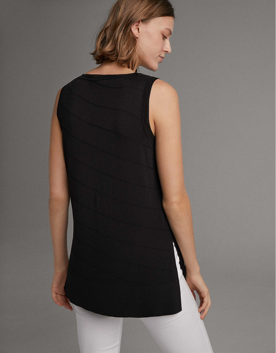 Black sleeveless sweater  - Woman - SS2020 | Roberto Verino