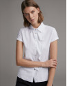 Loose white blouse with short sleeves  - Woman | Roberto Verino