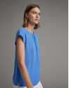 Blue blouse with short raglan sleeves - Woman | Roberto Verino