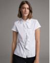 Camisa manga corta blanca con volante - Mujer | Roberto Verino