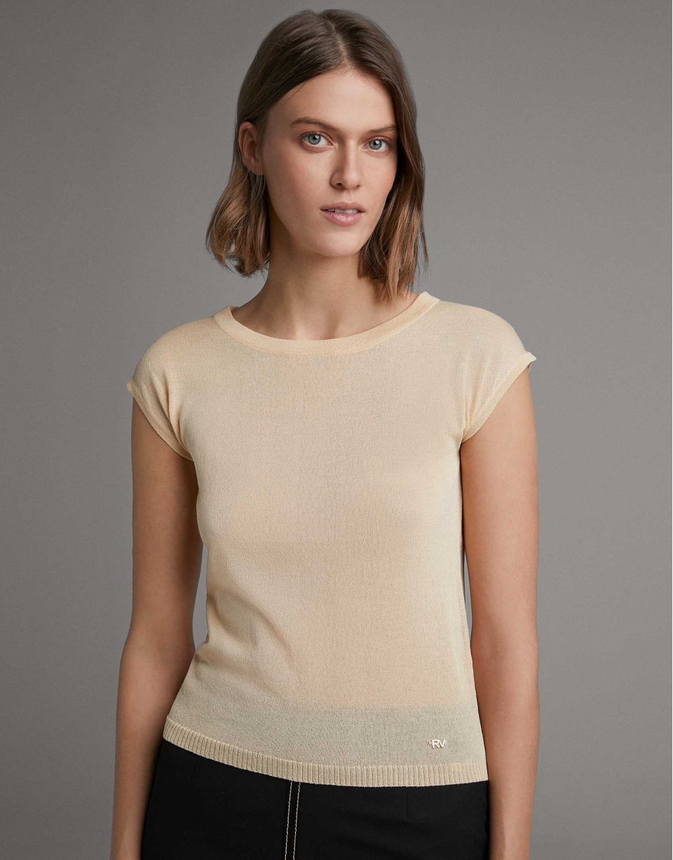 Yellow sweater with dropped sleeves - Woman | Roberto Verino