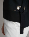 Black striped oversize sweater with bat sleeves | Roberto Verino