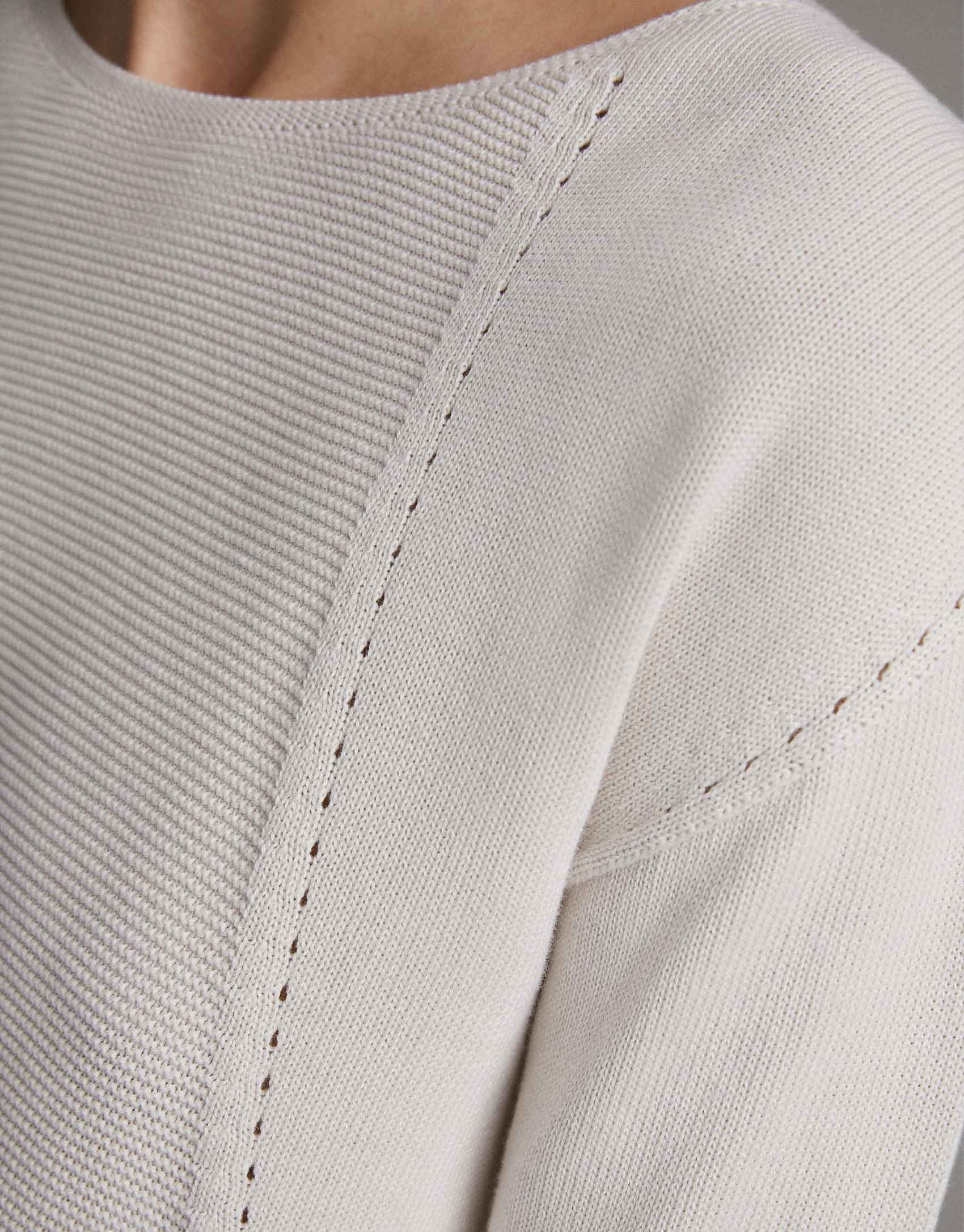Jersey manga francesa beige - Mujer - PV2020 | Roberto Verino