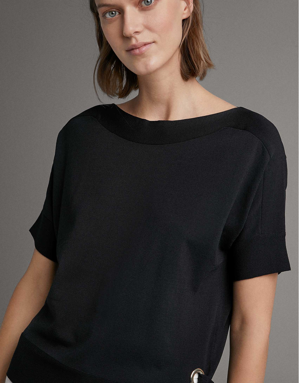 Jersey oversize manga murciélago negro - Mujer | Roberto Verino