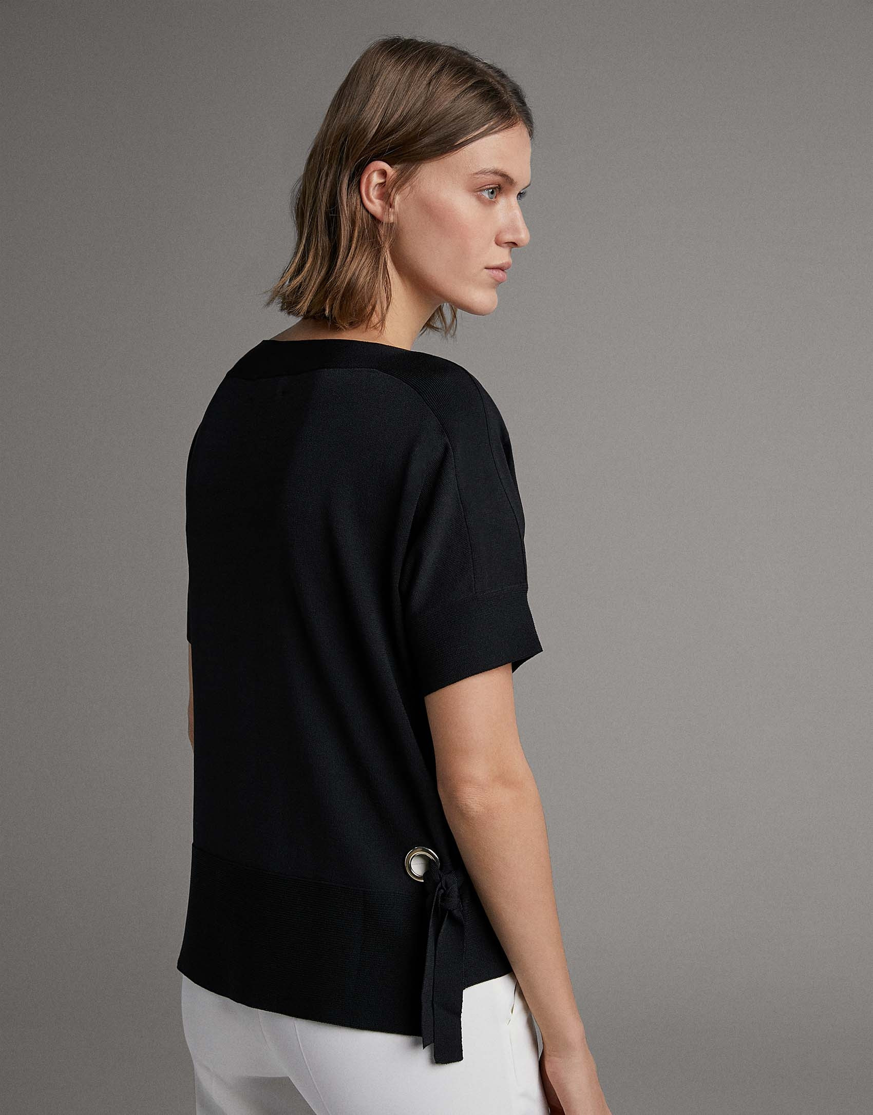 Jersey oversize manga murciélago negro - Mujer | Roberto Verino