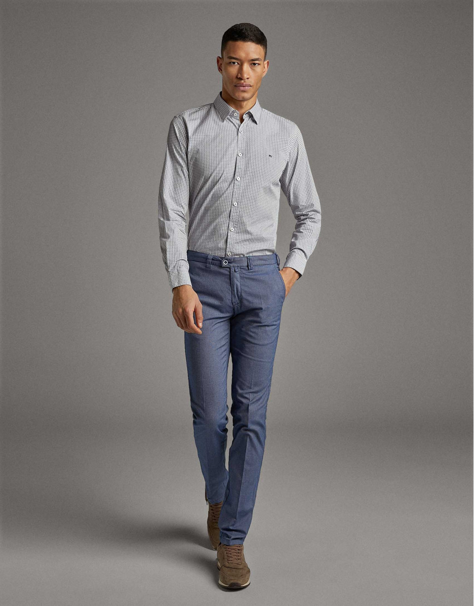 Blue structured chinos - Man - SS2020 | Roberto Verino