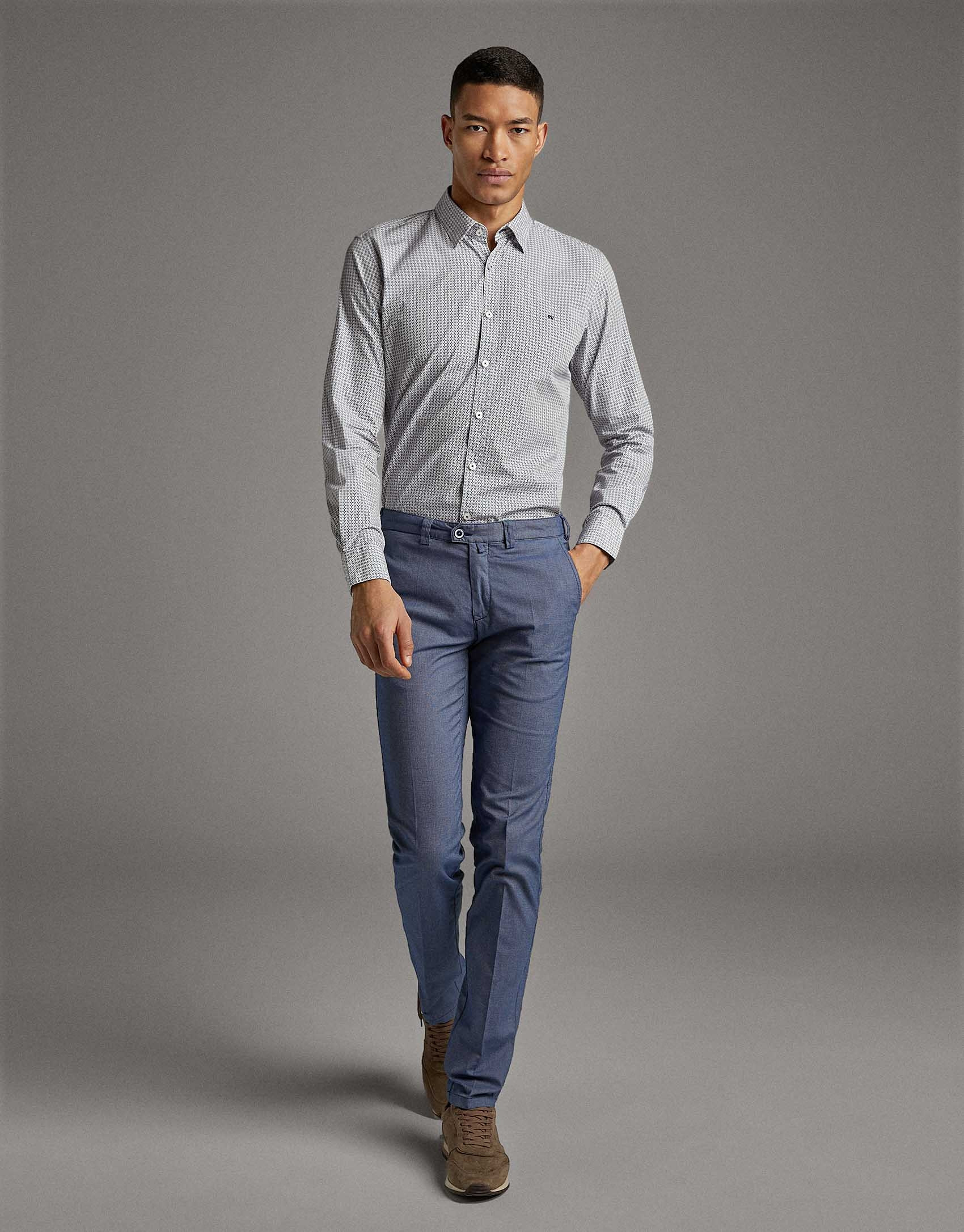 Blue structured chinos - Man - SS2020 | Roberto Verino
