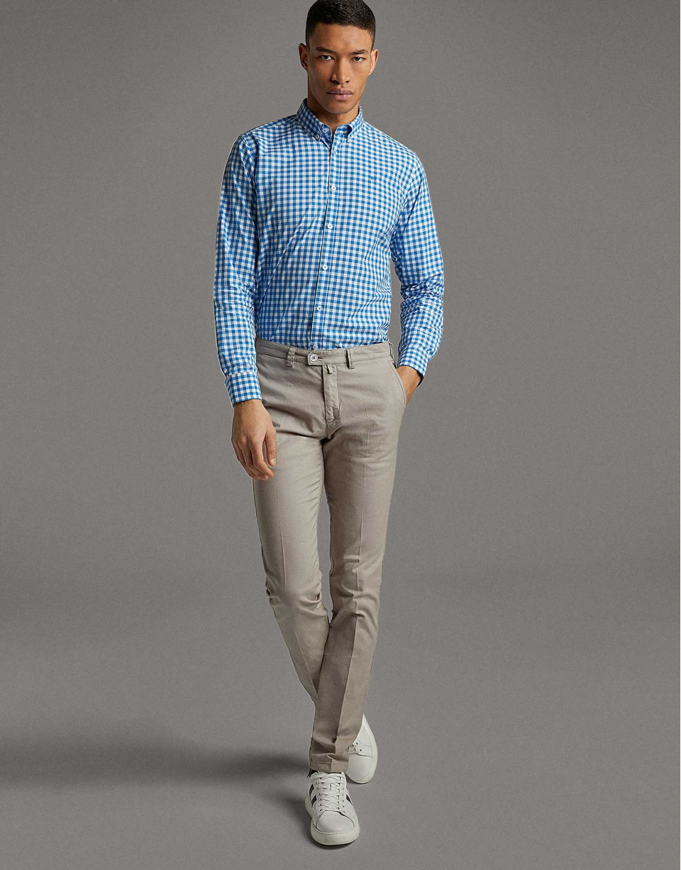 Mink structured chinos - Man - SS2020 | Roberto Verino