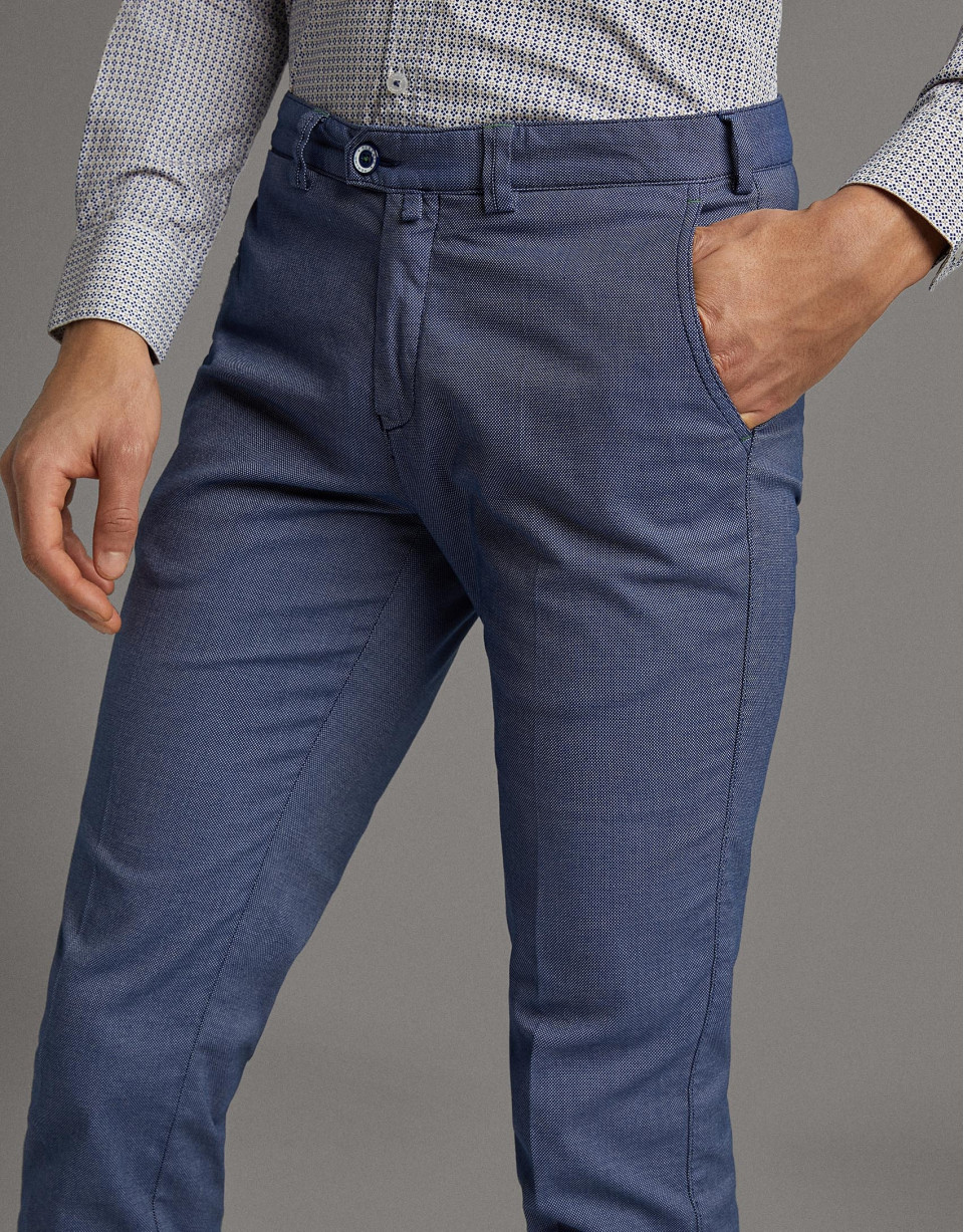 Blue structured chinos - Man - SS2020 | Roberto Verino