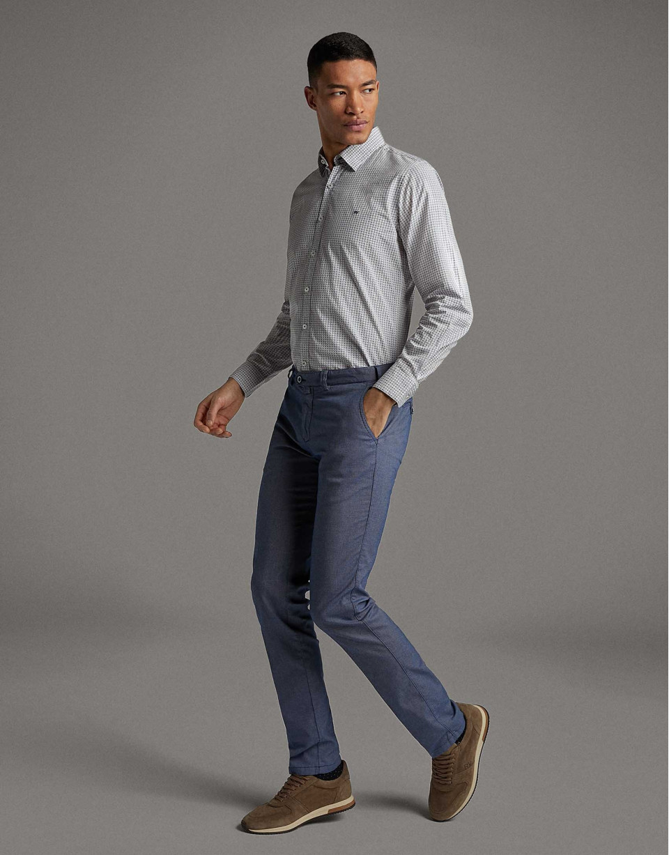 Blue structured chinos - Man - SS2020 | Roberto Verino