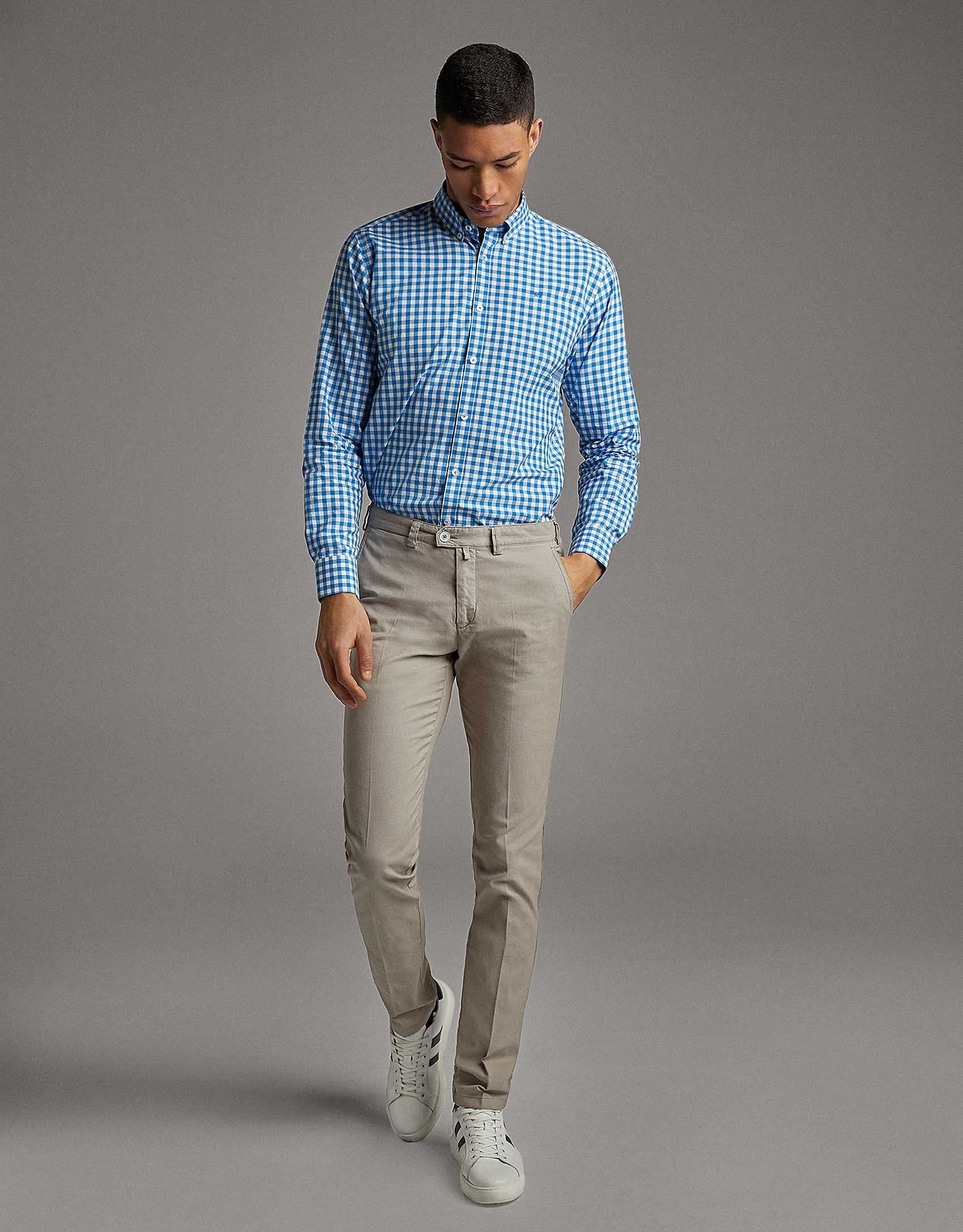 Mink structured chinos - Man - SS2020 | Roberto Verino