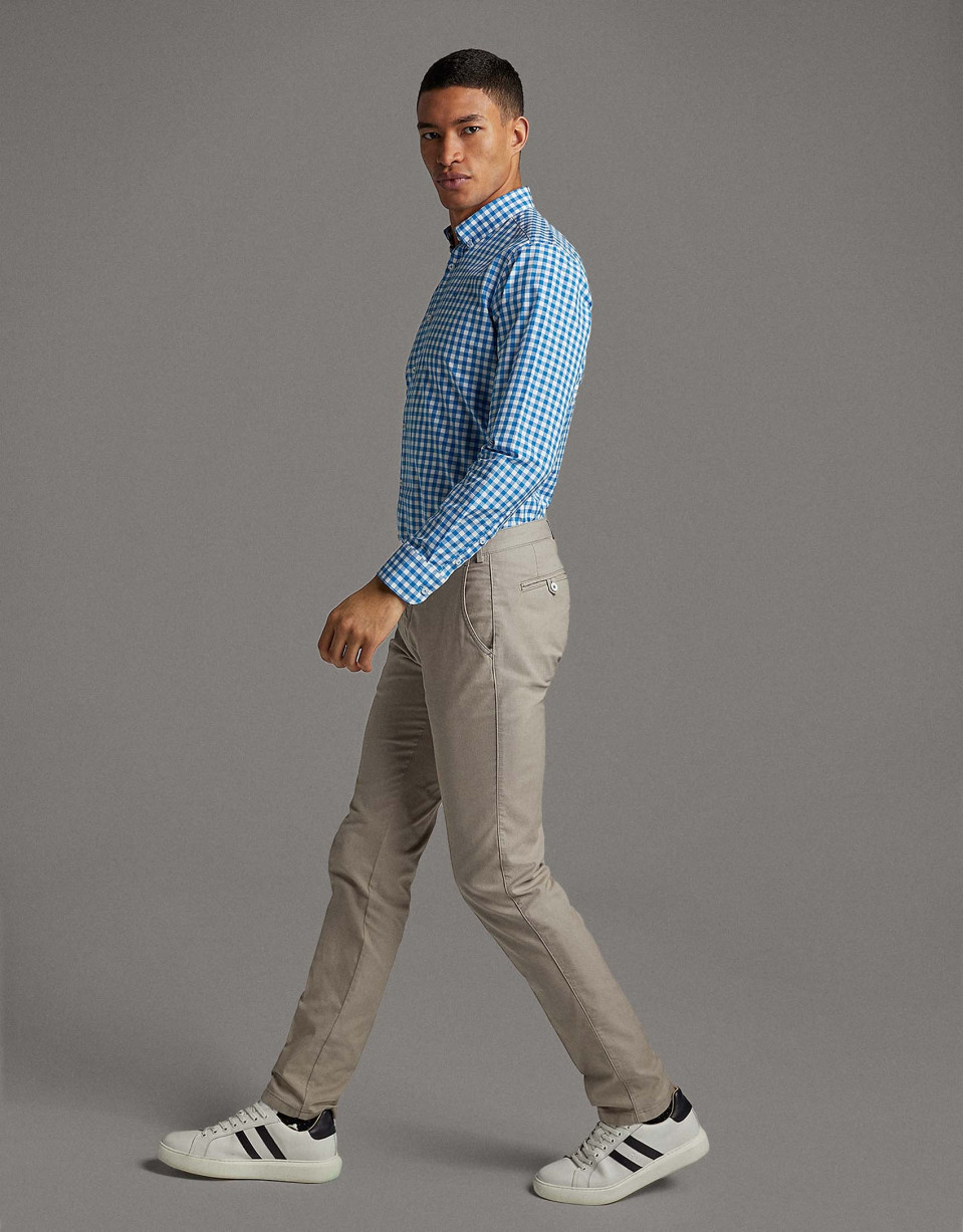 Mink structured chinos - Man - SS2020 | Roberto Verino