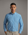 Turquoise checked Vichy sport shirt - Man | Roberto Verino