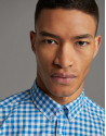 Turquoise checked Vichy sport shirt - Man | Roberto Verino