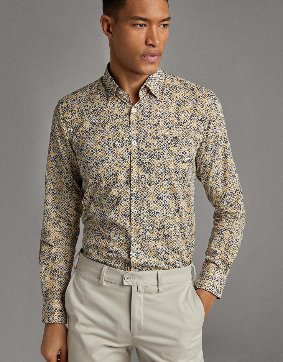 Camisa sport estampado flores amarillo - Hombre | Roberto Verino
