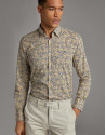 Yellow floral print sport shirt - Man - SS2020 | Roberto Verino