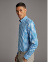 Turquoise checked Vichy sport shirt - Man | Roberto Verino