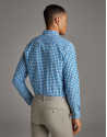 Turquoise checked Vichy sport shirt - Man | Roberto Verino