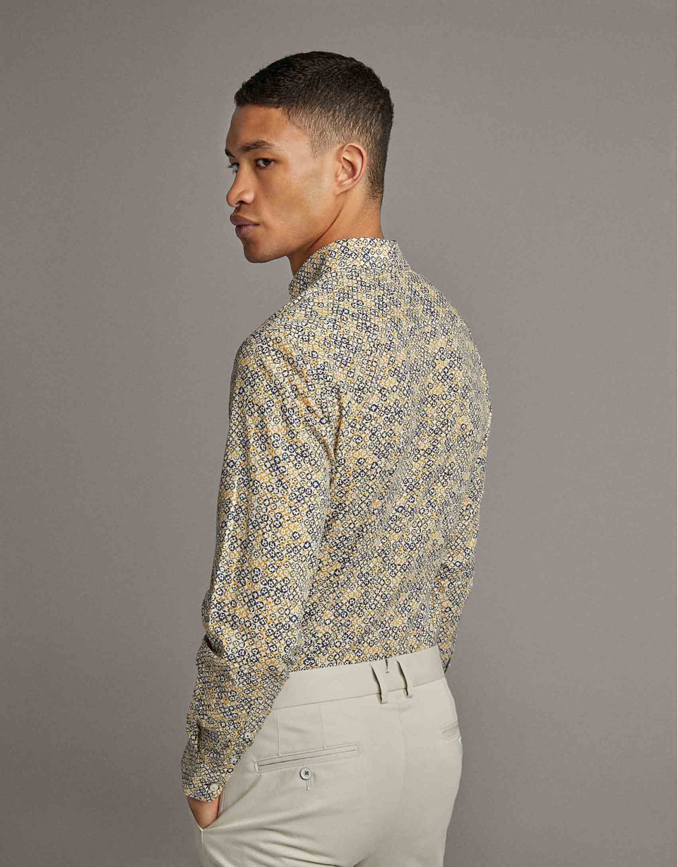 Camisa sport estampado flores amarillo - Hombre | Roberto Verino