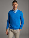 Jersey cuello pico turquesa - Hombre - PV2020 | Roberto Verino