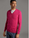 Jersey cuello pico rosa oscuro - Hombre | Roberto Verino