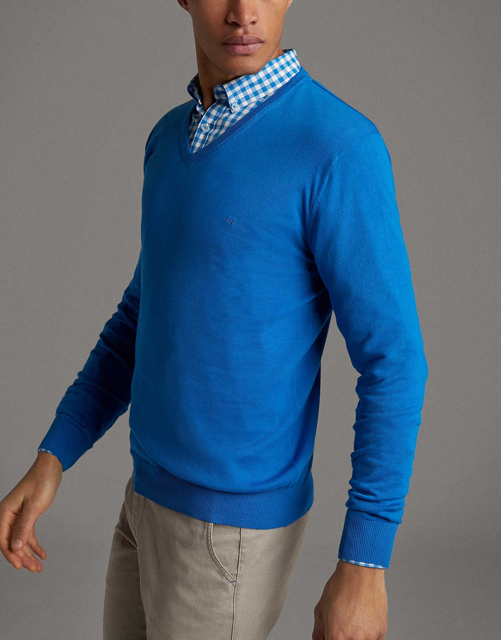 Turquoise turtleneck sweater - Man - SS2020 | Roberto Verino