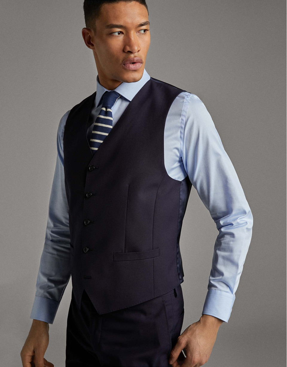 Navy blue wool dress vest - Man - SS2020 | Roberto Verino