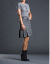 Pleated jacquard skirt