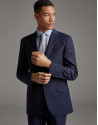 Blue checked virgin wool, regular fit suit 