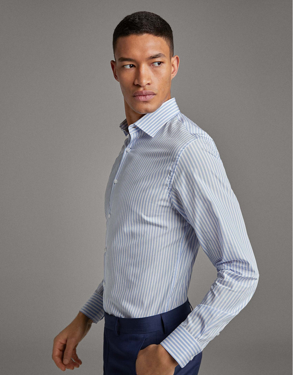 Light blue striped dress shirt