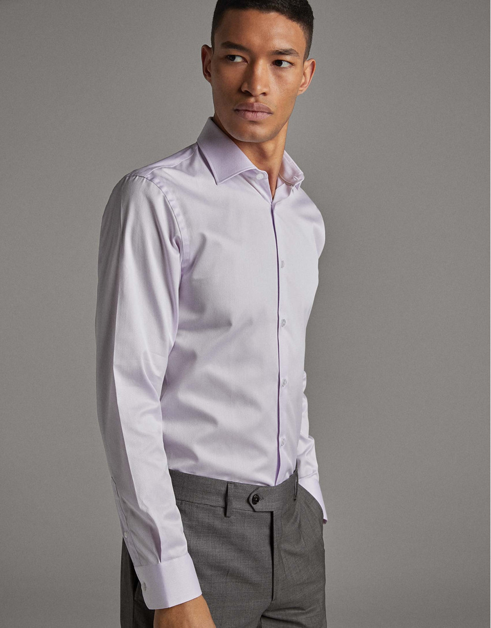 Camisa vestir falso liso malva
