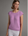 Pink sweater with dropped sleeves