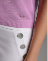 Pink sweater with dropped sleeves