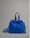 Blue nylon Wax midi shopping bag