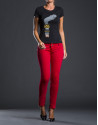 Camiseta negra estampado pedrería