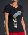 Camiseta negra estampado pedrería