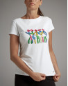 White top with ballerina print
