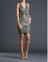 Silver lamé draped dress