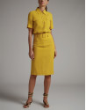 Gold midi skirt with belt