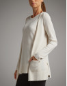Beige knit jacket with RV jacquard