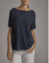 Navy blue oversize sweater with bow in back